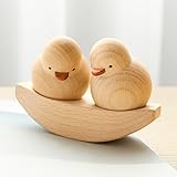 Generisch Hölzerne Hochzeit Geschenk, Hölzerne Enten auf Holzschiff, Dekogeschenk für Hochzeit, Jubiläum, Valentinstag, Geburtstag, Weihnachten als Geschenk für Freunde, Familie oder den Paar