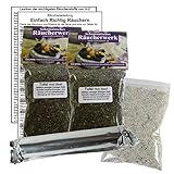 TULSI heiliges Basilikum HOLY Basil zum RÄUCHERN. 15-TLG Räucherset - 2X 60ml Räucherwerk + Räucherkohle (10x) + Räuchersand + Räucheranleitung + Lexikon der wichtigen Räucherstoffe A-Z. 82060-XX88