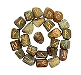 CRAFTSTRIBE Rubin-Fuchsit-Steine, getrommelt, gravierter Schriftzug, Kristall-Set für Wicca-Kristalle, Heilung, Chakra, Reiki-Runen-Set