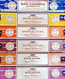 NAG CHAMPA Seven Chakra, Spiritual Aura, Sacred Ritual, Nirvana Divine Karma in einer Packung mit 15 g pro spiritueller Packung, 6-teiliges Set