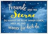 Gutsch Verlag Postkarte für Freunde – Freunde sind wie Sterne Motiv mit inspirierendem Spruch für enge Freundschaften und besondere Anlässe