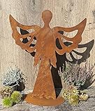 Engel 50 cm hoch aus Metall Edelrost Rost Weihnachten Deko Flügel