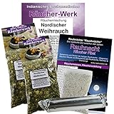 RAUHNÄCHTE NORDISCHER WEIHRAUCH 6-TLG Ritualset für Jede RAUHNACHT + Kehraus + Dreikönige - Räuchersortiment 2X Räucherwerk 12-Kräuter-Räuchermischung + Rauhnachtfibel & Zubehör. 81181-X2