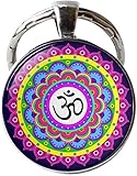 CONTIA Om-Symbol-Schlüsselanhänger, Namaste-Schmuck, Zen-Schmuck, Yoga-Schmuck, Vintage-Charm-Glas, Foto-Schmuck, bronze, 25