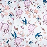 Fabreco - 100% Premium Baumwollstoff Meterware 100x160cm - Traumfänger, Vögel | 220 g/lfm – Weich, langlebig & hautfreundlich | Stoffe Zum Nähen & Dekoration | Stoff Meterware - Fabric