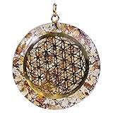 Panotophia 1 Orgon Anhänger Blume des Lebens gebrannter Citrin - 4 cm Orgonit für Körper, Geist und Seele I Orgonenergie für mehr Harmonie I Gesundheit I Heilsteine ! Glücksbringer I Geschenk I