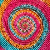MOMOMUS Mandala Wandteppich Hippie, Boho oder Psychedelic XXL - Tie-Dye, 100% Baumwolle, Einzigartige Muster - Mehrfarbig, 210X230 cm