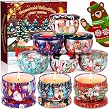 BARAKYEG Duftkerzen Geschenkset Christmas Scented Candle Set Aromatherapiekerzen 2.5oz Natürliches Sojawachs Aroma Kerze Mit Tragbare in Dose für Weihnachten GeburtstagsgeschenkBad/Yoga neu (9)
