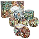 6 Stück Duftkerzen Geschenkset für Frauen, Duftkerzen Set 4oz, Weihnachtskerzen, Duftkerzen Im Glas, Sojawachs Kerzen, Geschenk für Frauen, Weihnachten, Geburtstag, Valentinstag, Bad, Yoga
