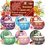 Vautvis Duftkerzen Geschenkset Für Frauen, 6 Stück Weihnachten Sojawachs Kerzen Set, Duftkerzen Im Glas, Duftkerzen Weihnachten Geschenk Für Frauen, Stressabbau, Entspannen, Weihnachten, Geburtstag