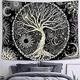 Arawat Baum des Lebens Wandtuch - Boho Tapisserie Gothic Wandteppiche Trippy Tapestry Psychedelic Deko Tipp Wanddeko (180 x 230cm)