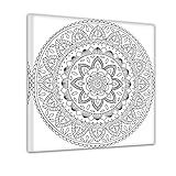 Mandala IV - Ausmalbild auf Leinwand, aufgespannt auf Rahmen - Quadrat-Format - 50x50 cm