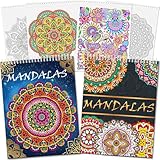 Elfew 2 Stück Mandala Malbuch für Erwachsene, Mandalas für Erwachsene, 80 Entspannende Mandala Muster Designs, Erwachsene Stress Abbauen und Entspannen