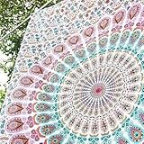 Aakriti Gallery Wandteppich mit Mandala-Motiv, ca. 215 x 140 cm, 100 % Baumwolle, rose, 85x55 inches