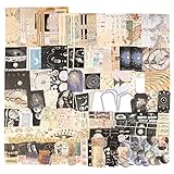 Draupnir 200 Stück Vintage Scrapbooking Papier Washi Sticker Aesthetic Set Aufkleber Planet Astronomie Thematisch Scrapbook Zubehör für Kalender Notizbuch Tagebuch - Astrologie