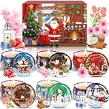 ZHHGOO Duftkerze Set,6 Stück Christmas Scented Candle Set,Natürliches Sojawachs Kerzen Set,Aromatherapie Kerzen Weihnachtskerzen-Set Aroma Kerzen für Stressabbau,Weihnachten,Geburtstag