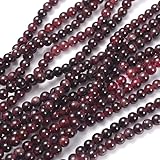 Granat dunkel rot ~ 4mm Perlen rund 1 Strang Edelstein Schmuckstein basteln DIY