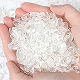 Sahoottie Bergkristall Trommelsteine Mini Bergkristall Steine Bergkristall Deko Edelsteine 7-9 mm Kristall Chips Weiße Heilsteine Kleine Edelsteine für Reiki Heilung Aquarium Dekoration 250g