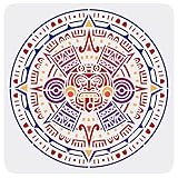 FINGERINSPIRE Azteken Kalender Schablone 30x30 cm Maya Emblem Malschablone Kunststoff Azteken Muster Schablone Wiederverwendbare Maya Schablone Zum Malen Auf Holzwänden Kunstprojekten Heimdekoration