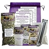 Energetische HAUSREINIGUNG [Kräuter & Engel] 11-TLG RÄUCHER-Set zum RÄUCHERN von Räumen, Haus, Wohnung, Praxis. Mit Kampfer, weißer Salbei, Weihrauch, Beschreibung, Täschchen & ZUBEHÖR 81703-2