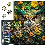 1000 Teile Puzzle Mystische Weisheitseule | Magischer Blumenkranz & Zauberkreaturen für Kunsttherapie & Gehirntraining | Premium Erwachsenenpuzzle mit Meditativem Design als Inspirierende Wandkunst