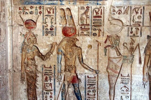 Wandbild in einem ägyptischen Grab.