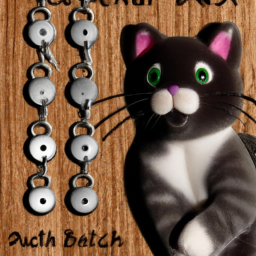 Schluesselanhaenger Katze Stoff Perlen