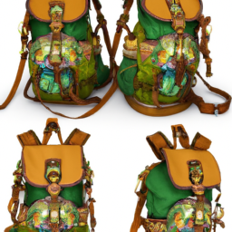 Hanf-Rucksack Bohemian mit 2 Fronttaschen