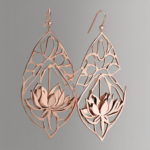 Entdecke die Eleganz der Ohrringe Lotus Messing in Roségoldfarbe für jeden Anlass