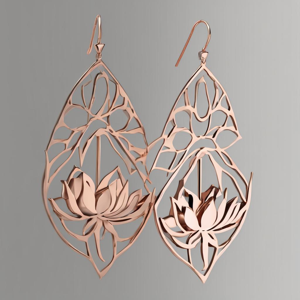 Entdecke die Eleganz der Ohrringe Lotus Messing in Roségoldfarbe für jeden Anlass