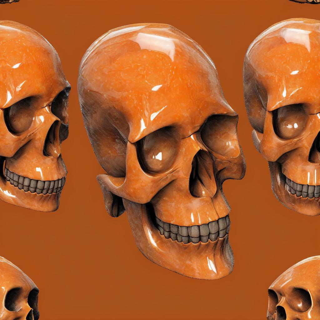 Entdecke die Faszination des Edelstein Schädels aus Aventurin Orange: Ein faszinierendes Stück Natur