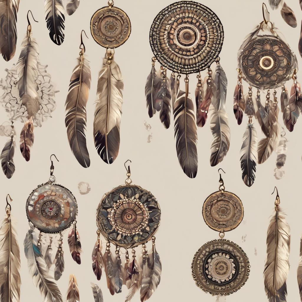 Verleihe deinem Look mit Boho-Ohrringen Mandala Federn einen Hauch von Magie